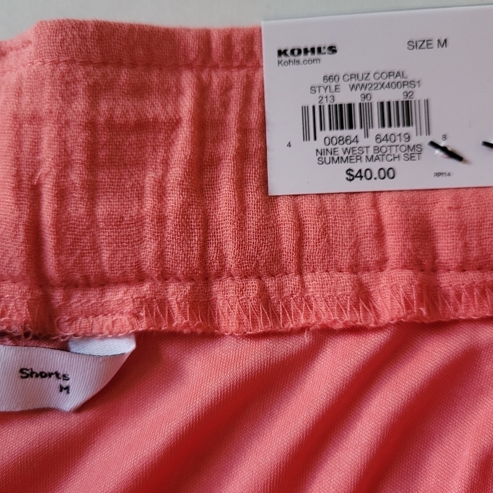 Nine West Cruz Coral High Rise Walking Shorts Sz M - Picture 7 of 7